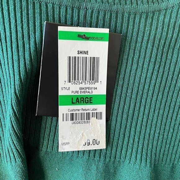 NWT Alfani Green Mock Neck Sweater Size L - Picture 9 of 9